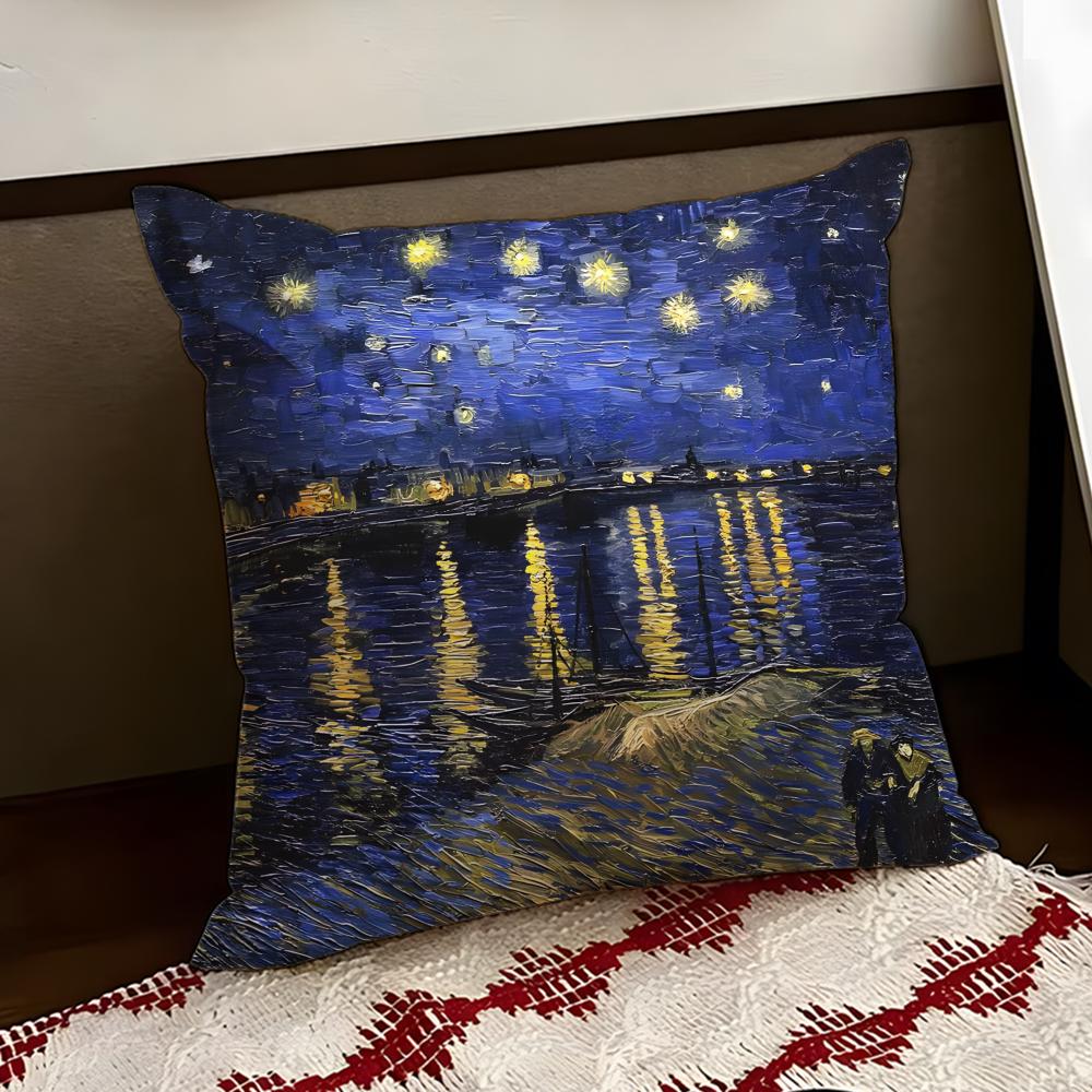 Vincent van GGogh Cushion Cover Reversible Soft Durable Pillow Cover Home Car MultiScene Use for Daily Comfort