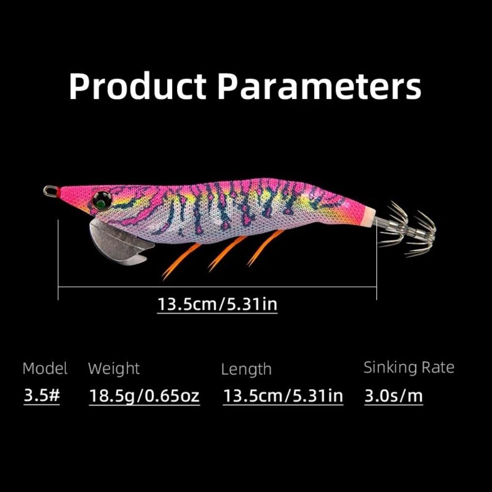 135mm Length Squid Jig Lure 18.5g Weight Artificial Squid Lure Sea Fishing Lure For Octopus