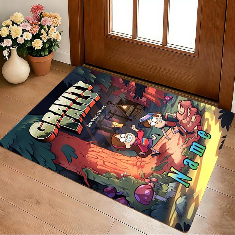 Custom Name Forest Friends Living Room Non-Slip Area Rug Soft Carpet for Bedroom Kids Playroom Sofa Office Home Decor Doormat