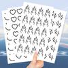 Новые корейские черно-белые маленькие тату-наклейки с выражениями, водостойкие, для вечеринки, подарок, наклейки со смешными лицами