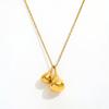 Fenny 18K с PVD-покрытием, не тускнеющая, модная, простая, двойной кулон в форме капли, цепочка-ожерелье для свитера для женщин, нержавеющая сталь