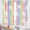 Unicorn Curtains Rainbow Bedroom Girls Decor Boys Dinosaur Curtain Colorful Cartoon Dino For Kids Safari Wildlife Window Drapes