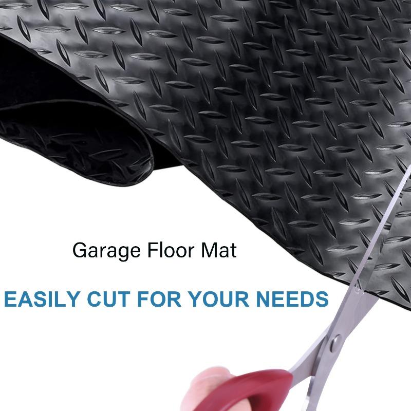 Thickened Diamond Shaped PVC Garage Floor Mat, Suitable for Car Bottoms and Garage Parking Mats