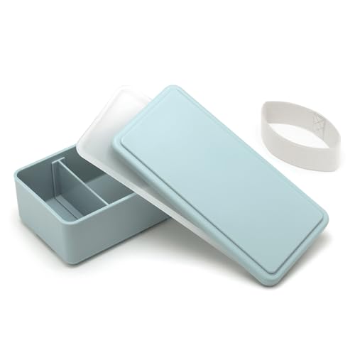 Квадратный ланч-бокс GEL-COOL, цвет Linea Blue, с термоизолирующей крышкой, большой размер (17.8 x 8.7 x 6 см), Объем 500 мл, Однослойная, Подходит для женщин, мужчин и