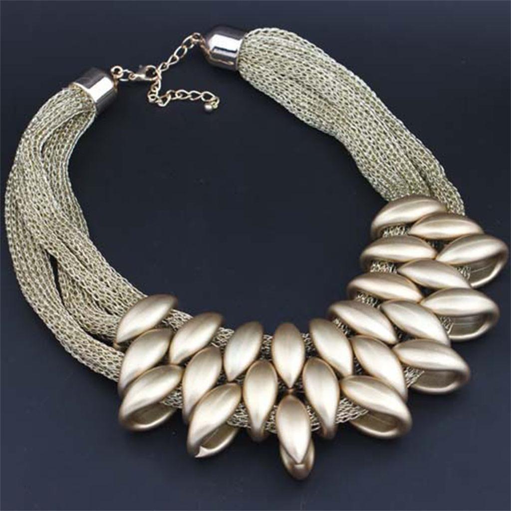 Женщины Леди Колье Заявление Нагрудник Вязать Ожерелье Мода Очарование Ювелирная Цепочка