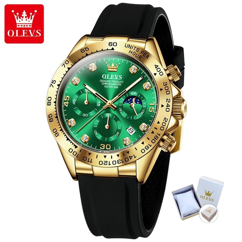 OLEVS Новые лучшие мужские часы Силиконовые многофункциональные кварцевые мужские часы Высококачественные часы
