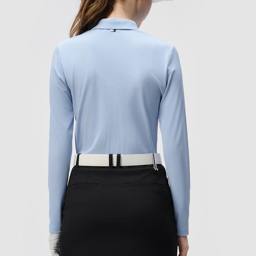 Fila Женская модная удобная рубашка-поло с длинным рукавом серии Golf, устойчивая к УФ-лучам, топ, послеполуденный синий A11W445217F-LB