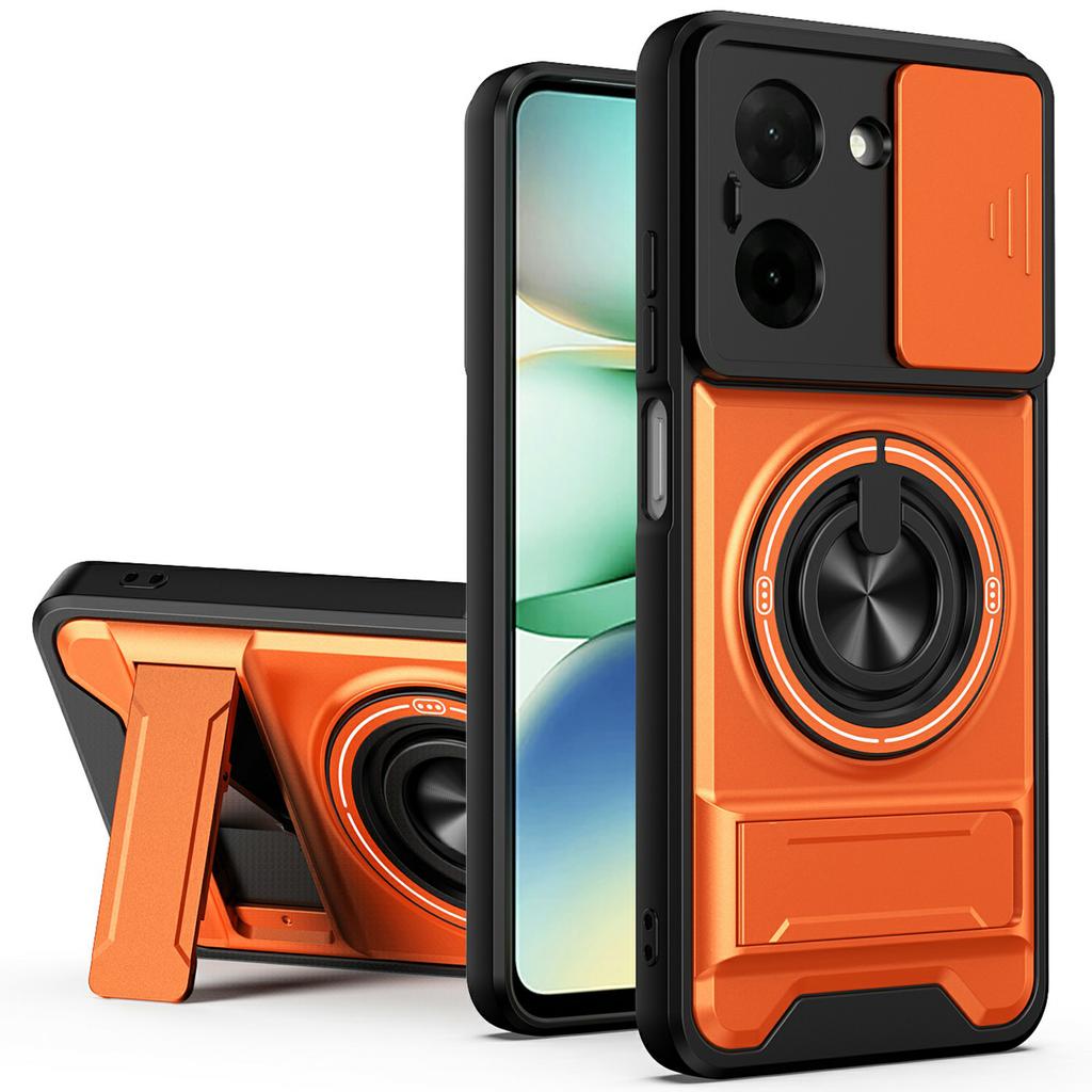 Для Xiaomi Redmi A5 4G (171,7 мм) Магнитный чехол-кольцо с подставкой, складной, из ТПУ и ПК, с выдвижным механизмом для объектива камеры.