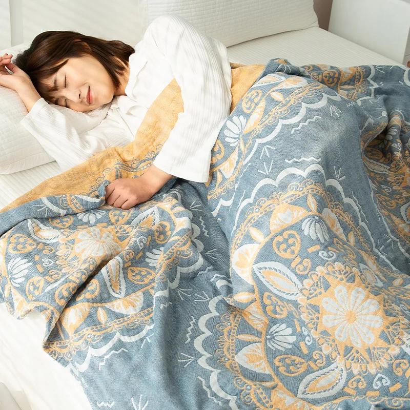 Новое двойное хлопковое одеяло для кроватей, марлевая простыня для дивана, одно крутое одеяло, мягкое дышащее удобное покрывало на кровать