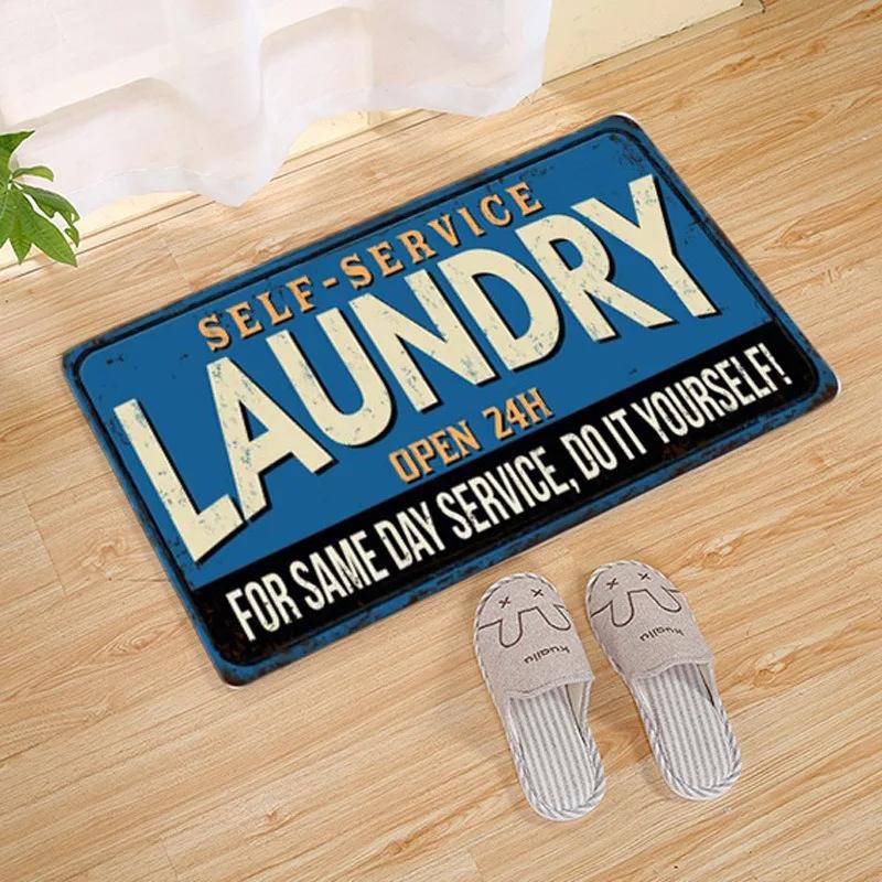 Laundry Room Printed Carpet Non-Slip Soft Entryway Foyer Bedroom Entrance Doormat Laundry Room Floor Mats Home Decoration