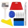 Car Vinyl Installation Accessories 11Pcs Pro Wrap Applicator Tool Kit with Felt Squeegees Precision Cutting Knife DIY Set Plastic Scraper, Window Tint