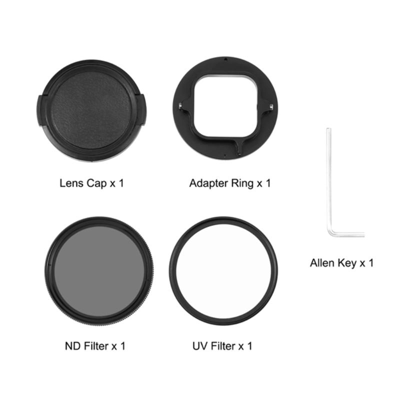52mm UV ND2-400 Filter with Adapter Ring Aluminum Alloy Frame ND UV Lens Filter Set for 11 Black/Hero10 Black/Hero9
