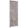 Fly Curtain - VIDAXL - 90x200 Cm - Brown and White - Chenille - Contemporary Interior