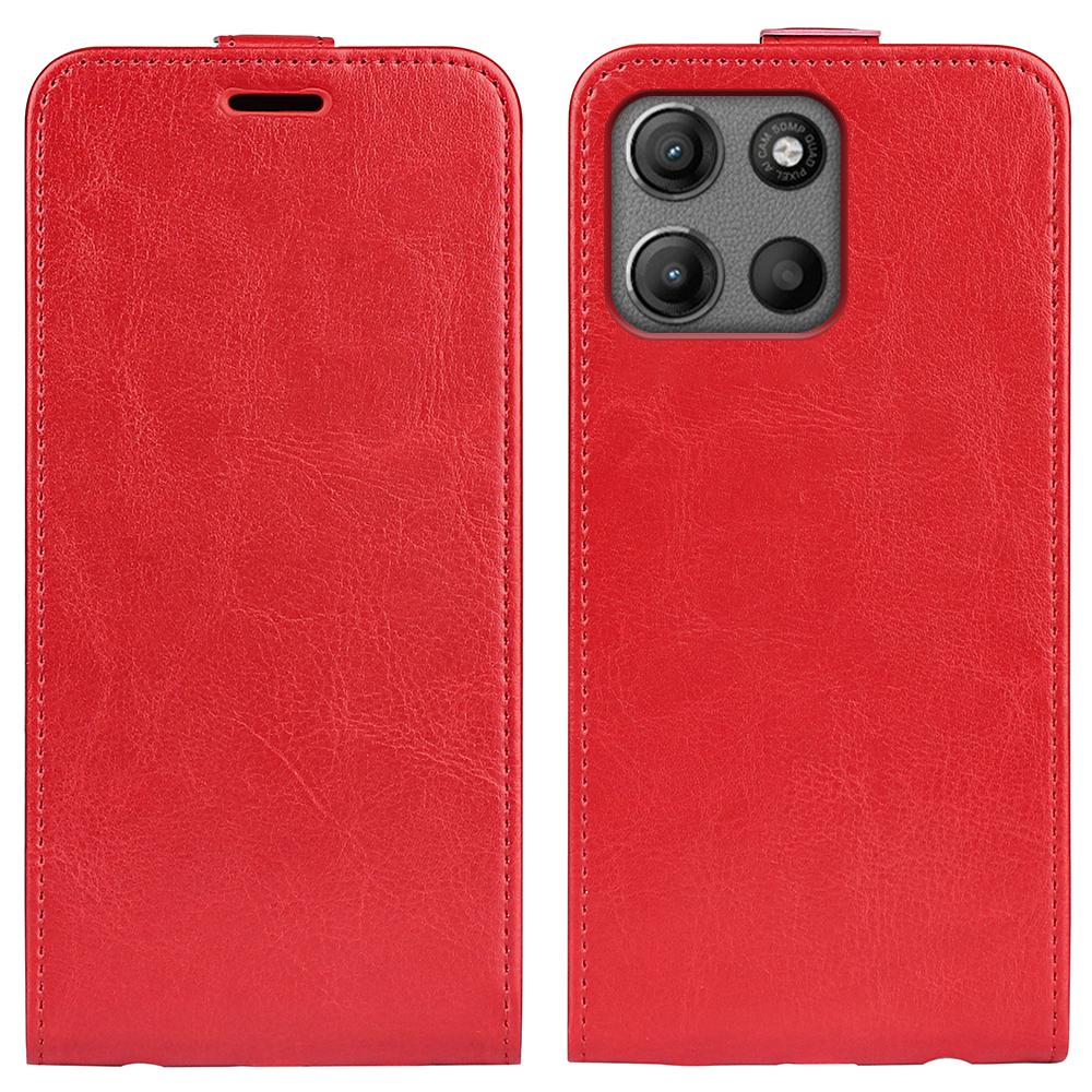 For Motorola Moto G15 4G Case with Card Slots Vertical Flip Leather Phone Cover