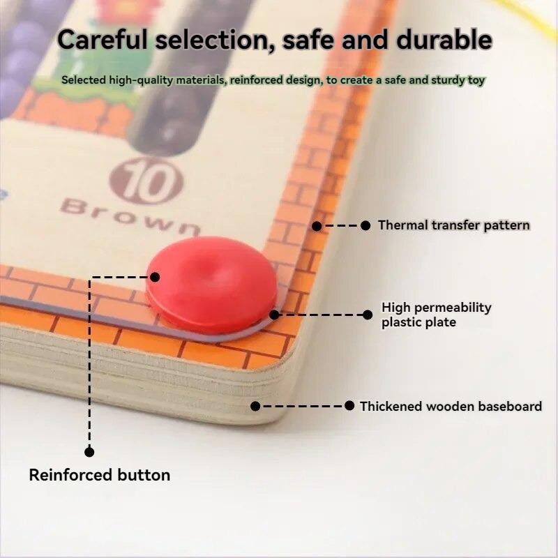 Детский деревянный магнитный грибной гнездо, цифровой лабиринт, детские цветные познания, математические просвещения, развивающие игрушки для раннего образования