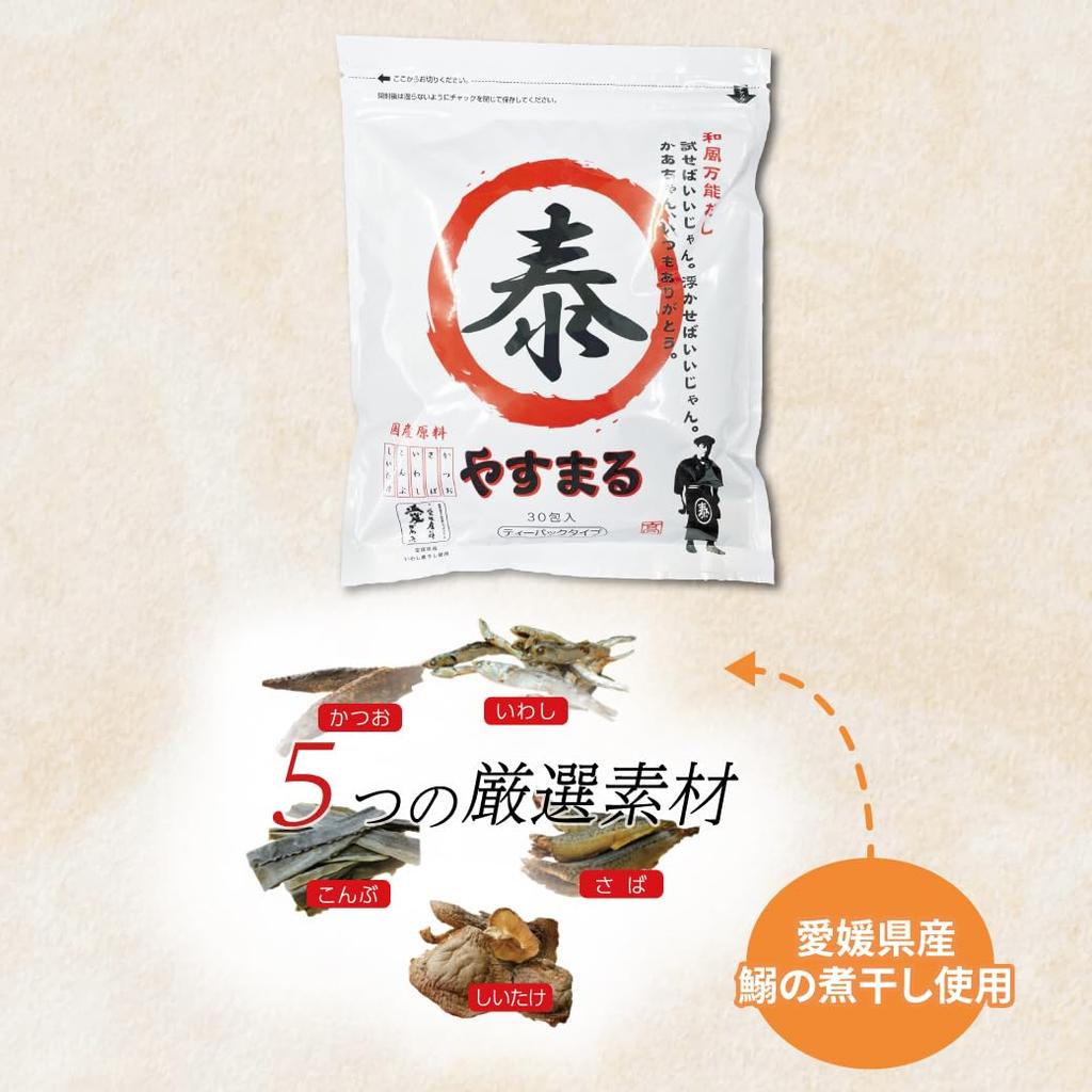 Maru Dashi Pack Japanese-style All-purpose Drinkable Dashi 30 Bags Bonito Mackerel Sardine Kombu Shiitake 5-Pack Set