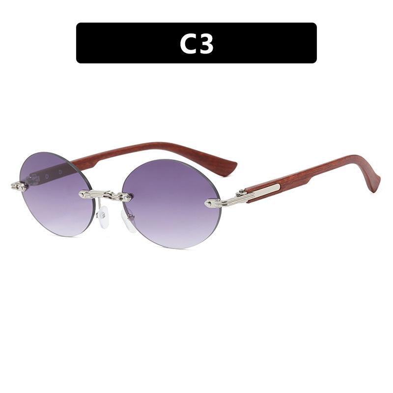 New Frameless Oval Sunglasses High-End Light Luxury Women'S Fashionable Summer Beach Vacation Sunglasses