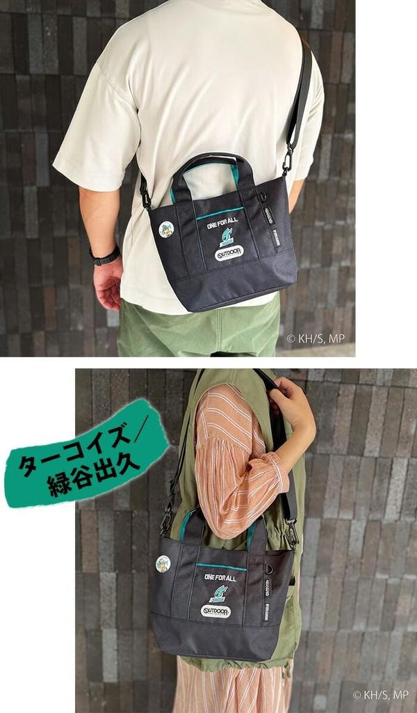My Hero Academia Can Badge Included Tote Shoulder Bag Izuku Midoriya Turquoise [Outdoor Products] 2-way