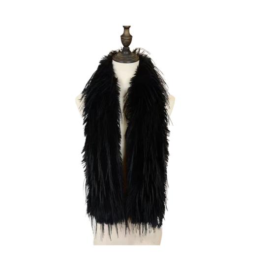 Women Scarf Solid Color Imitation Turkey Feathers Long Scarf Autumn Winter Warm Scarf Daily Party Street Wear
