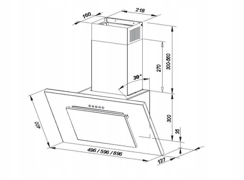 MAAN Vertical P 2 60 Extractor Hood, White