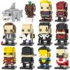 MOOXI Variety Anime Movie Hero Figure Brickheadzed DIY Diorama Model Kit Adults Building Blocks Set Children Toy MOC Bricks Gift