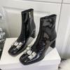 Мода 2024 года, новые осенние модные короткие сапоги на тонком каблуке с острым носком, женские сапоги из тисненой кожи на высоком каблуке, цветная обувь с боковой молнией