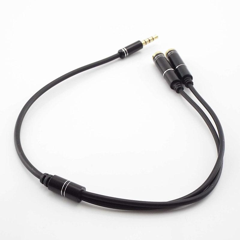 3.5mm Stereo Audio Cable Male To 2 Female Headset Mic Y Splitter Cable Adapter Mobile Phone Adapter Converter Connector