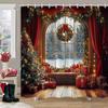 Рождественские украшения Душевая занавеска Зимняя снежная сцена Рождественская елка Рождественские подарки Полиэстер Душевая занавеска Декор для ванной комнаты