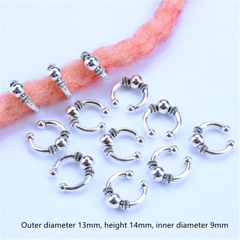 10/20 шт., золотые, серебряные кольца для кос, сделай сам, дреды, кулон, заколки для кос, африканские кольца для волос, бусины, аксессуары для украшения волос