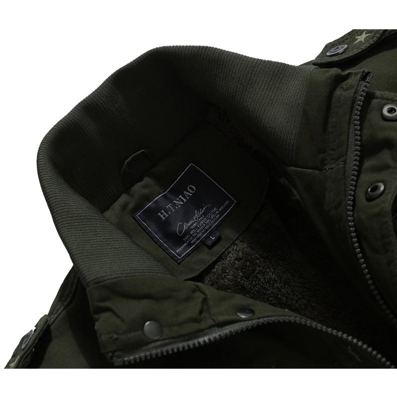 Новая мужская куртка повседневная рабочая одежда для отдыха на открытом воздухе из чистого хлопка плюс бархат утолщенная военная куртка