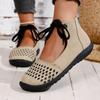 Fashion Retro Flat Hollow High Top Women 2025 New Spring and Summer Women Breathable Single Shoes
