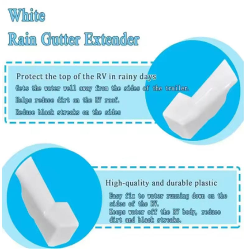 2 шт. Водоотводной желоб для дождевой воды с крыши автодома, водосточный желоб, аксессуары для водоотвода с крыши, прочный пластик для крыши автодома, кемпера, прицепа, для отвода воды