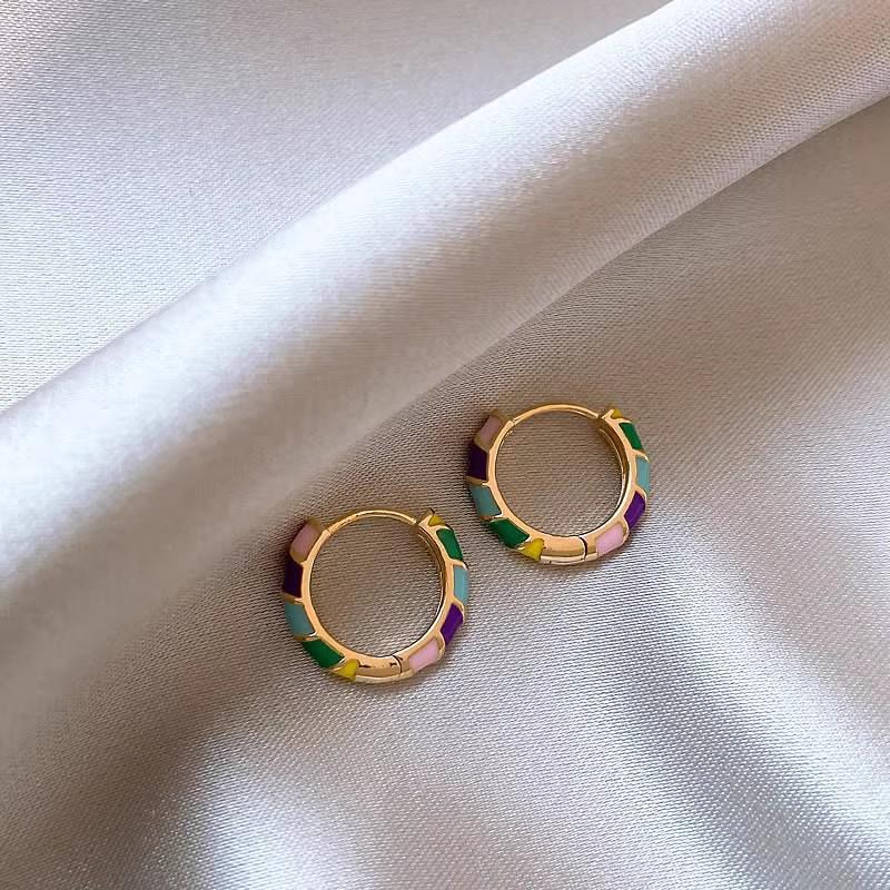 Круглые серьги Niche Design с цветной глазурью и эмалью для женщин, высококачественные серьги