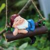 Cute Gnomes Decorations Funny Garden Gnomes, Outdoor Hanging Statue, Tree Ornaments Figurines for Stump Branch Lawn Patio Decor