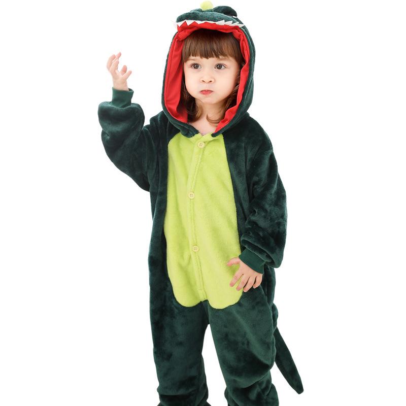 Kids Boys Girls Dinosaur Pajamas Sleepwear Nightwear Animal Cosplay Costume Childern