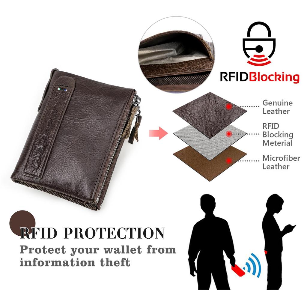 CONTACT'S Genuine Leather Vintage Wallet Men Short Coin Purse Unisex Small Wallets High Quality Designer