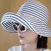 Women Fisherman Hat Striped Print Wide Brim Summer Sunscreen Hat Neck Coverage Outdoor Adventure Fishing Hat