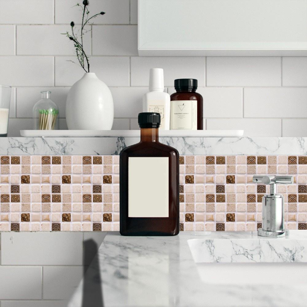 Плитка для кухонного фартука Peel and Stick 3D наклейки на стену Водонепроницаемые обои Самоклеющийся настенный декор для ванной комнаты Спальня Гостиная Стойка