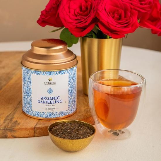 Octavius Organic Darjeeling Black Tea | 100g Loose Leaf | Premium Certified Organic