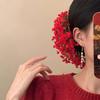 Французская ретро красная цветочная антикварная заколка нишевая заколка темперамент изысканные аксессуары для волос головной убор женщины