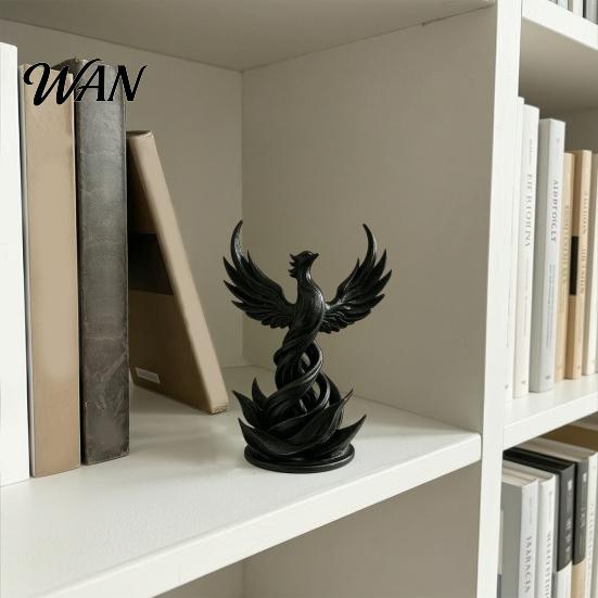 Asian-inspired Decor Piece Phoenix Rising Sculpture, 3D Printed Bird Figurine, Mythical Creature Desk Ornament Decoration with Wings for Desk,