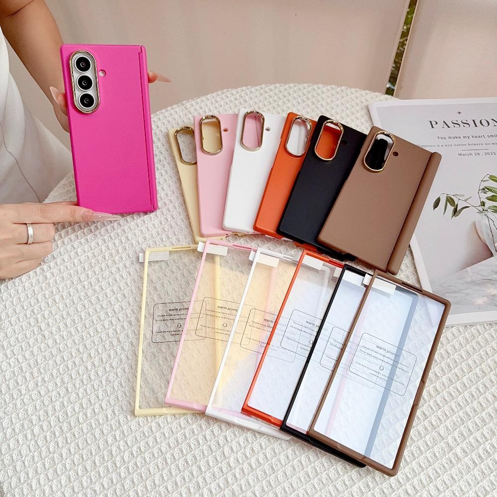 2-в-1 Весенний Тонкий Магнитный Матовый Чехол для Samsung Galaxy Z Fold 8 Ultra 7 6 5 Защита Шарнира с Закаленным Стеклом для Экрана