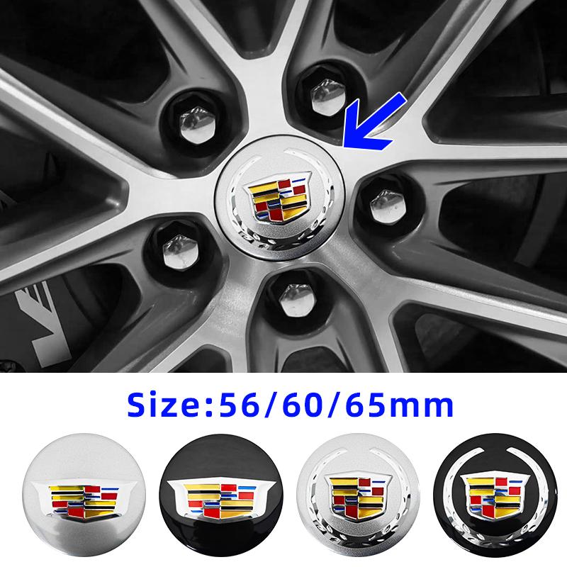 For Cadillac ka1 4pcs 56mm 60mm 65mm Car Wheel Center Hub Emblem Sticker for Cadillac ATS CTS DTS SLS SLR XLR BLS Seville Escalade Tiburon CT5