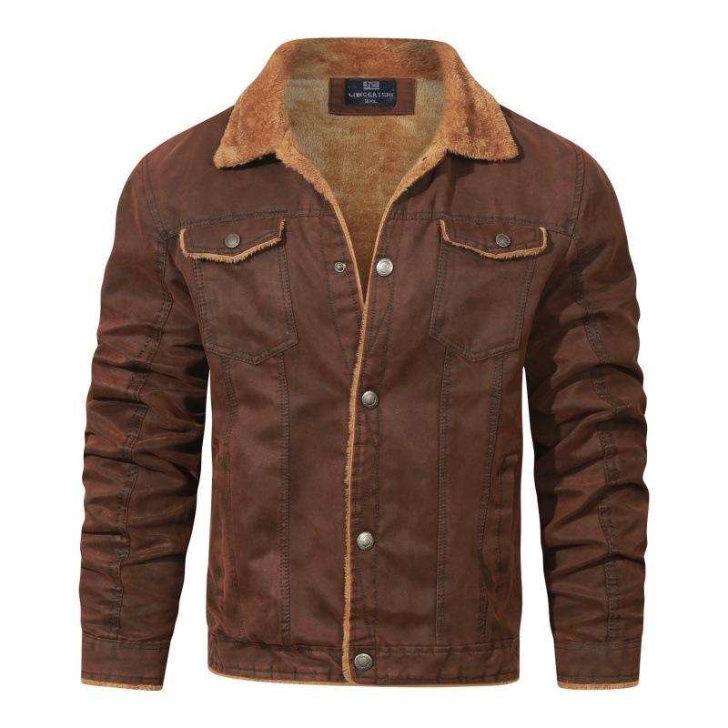 Меховая цельная куртка мужская зимняя бархатная куртка с лацканами мужская свободная бархатная куртка мужская одежда