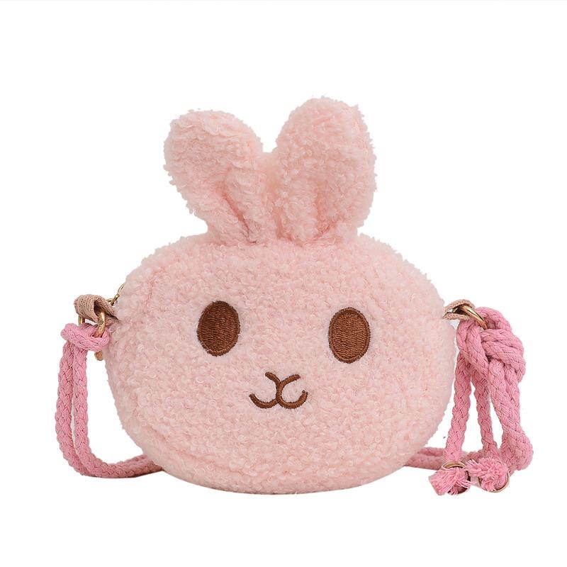 Children's Cute Plush Rabbit Crossbody Bag: Fashionable Coin Purse for Baby Girls