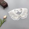 Women's Embroidery Shirt Detachable Collar Girls False Collars Lace Handmade Beads Removable Fake Collar Necklace Accessory