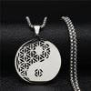 Flower of Life Stainless Steel Long Necklace for Women Men Gold Color Mandala Metatron Necklaces Jewelry collares para mujer