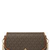 Michael Kors MK Mila Сумка через плечо с золотым замком и монограммой Маленькие женские сумки Темно-коричневый 35F5GIMC1B-200