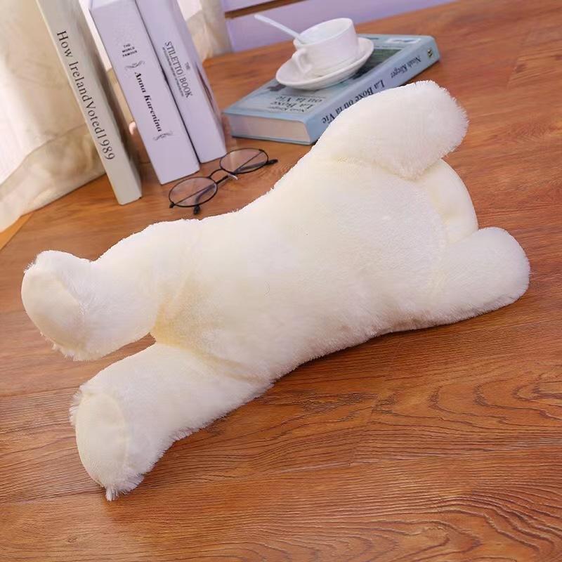 Вышитые буквы белая собака плюшевая игрушка подушка для метания украшение багажника автомобиля кукла улыбающаяся морда собаки