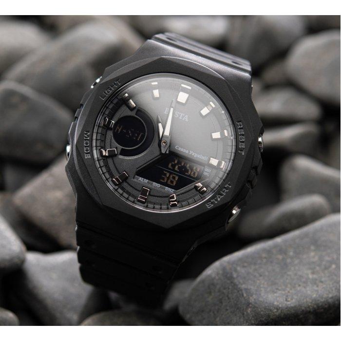Men's Sports Tactical Watch Besta Jocker Black with Stopwatch and Alarm Clock